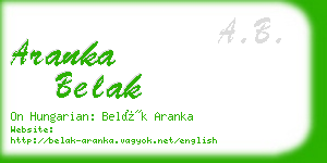 aranka belak business card